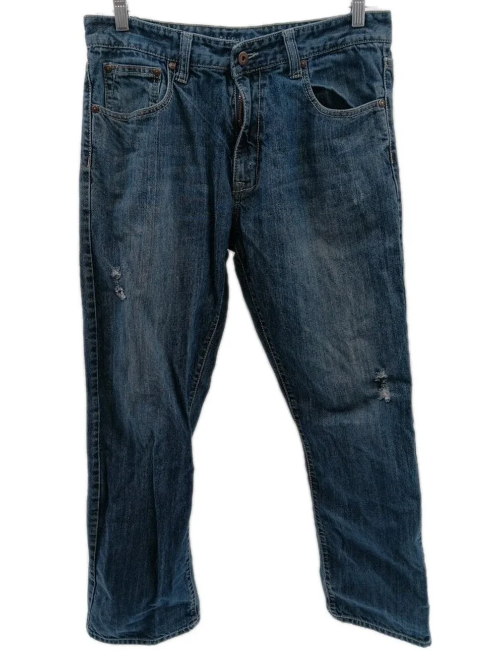 Flypaper Jeans Mens 34×32 Blue Denim Distressed Straight Y2K Casual Medium Wash